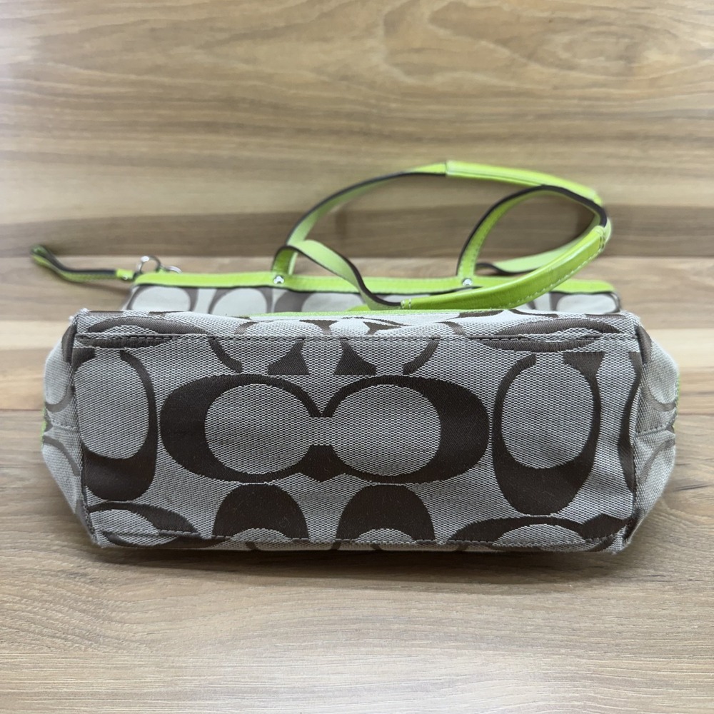 Coach Y2K Signature Stripe Kiwi Tote Zip Toe Bag - Picture 6 of 15